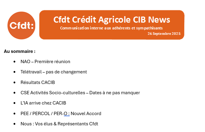 La newsletter de septembre 2025